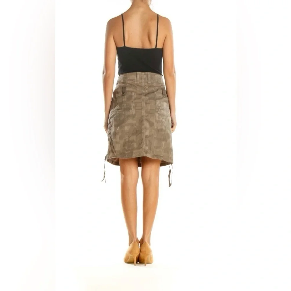 Kuhl Brown Camoflauge Checkered All Day Wear A-Line Skirt